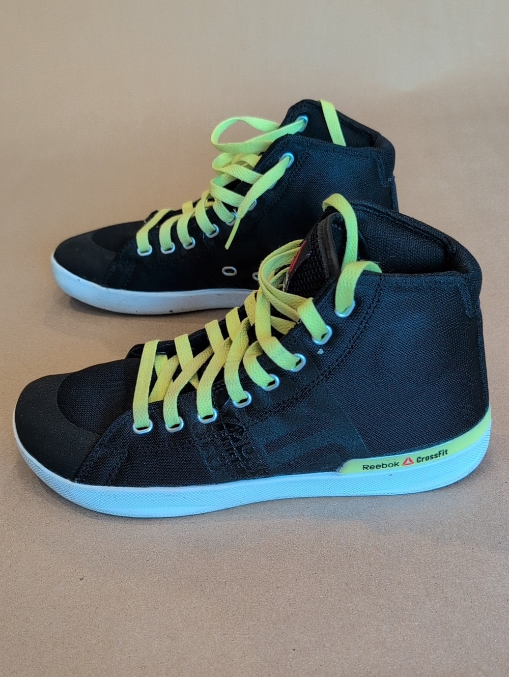 Reebok Black and Lime CrossFit Lite TR 010 High-Top Training Shoes Size 8.5